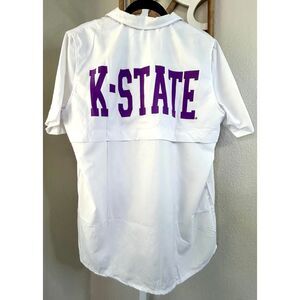 New Women's Kansas State K-State White Purple Vented Fishing Hiking‎ Shirt Large